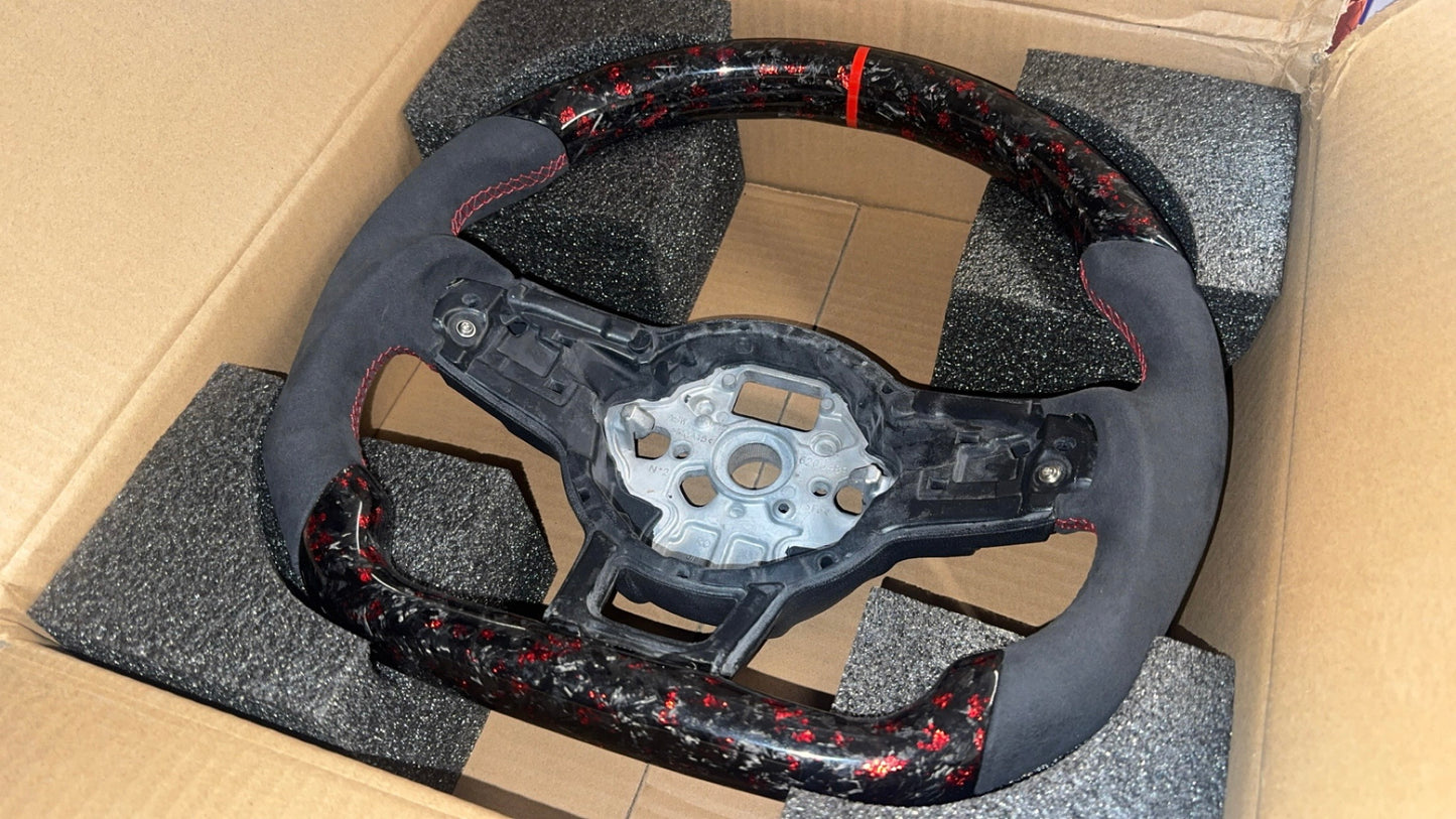 VW FORGED STEERING WHEEL (RED)