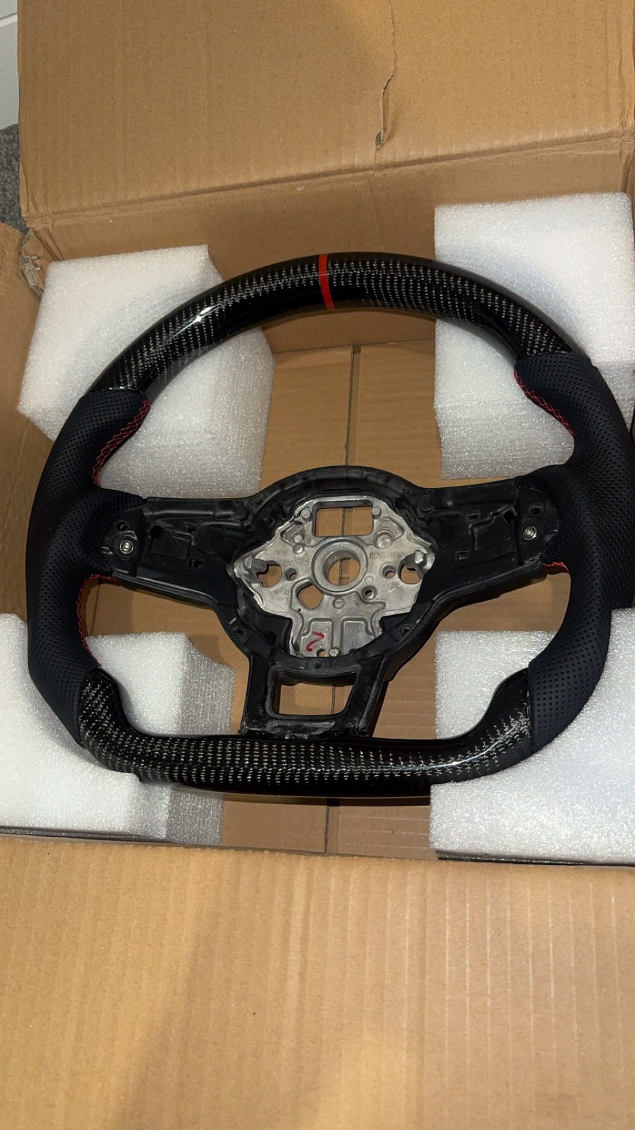 Volkswagen Polo MK5 6C GTI / R-line Carbon Fibre Steering Wheel (CUSTOM / 2014 - 2017 Models)