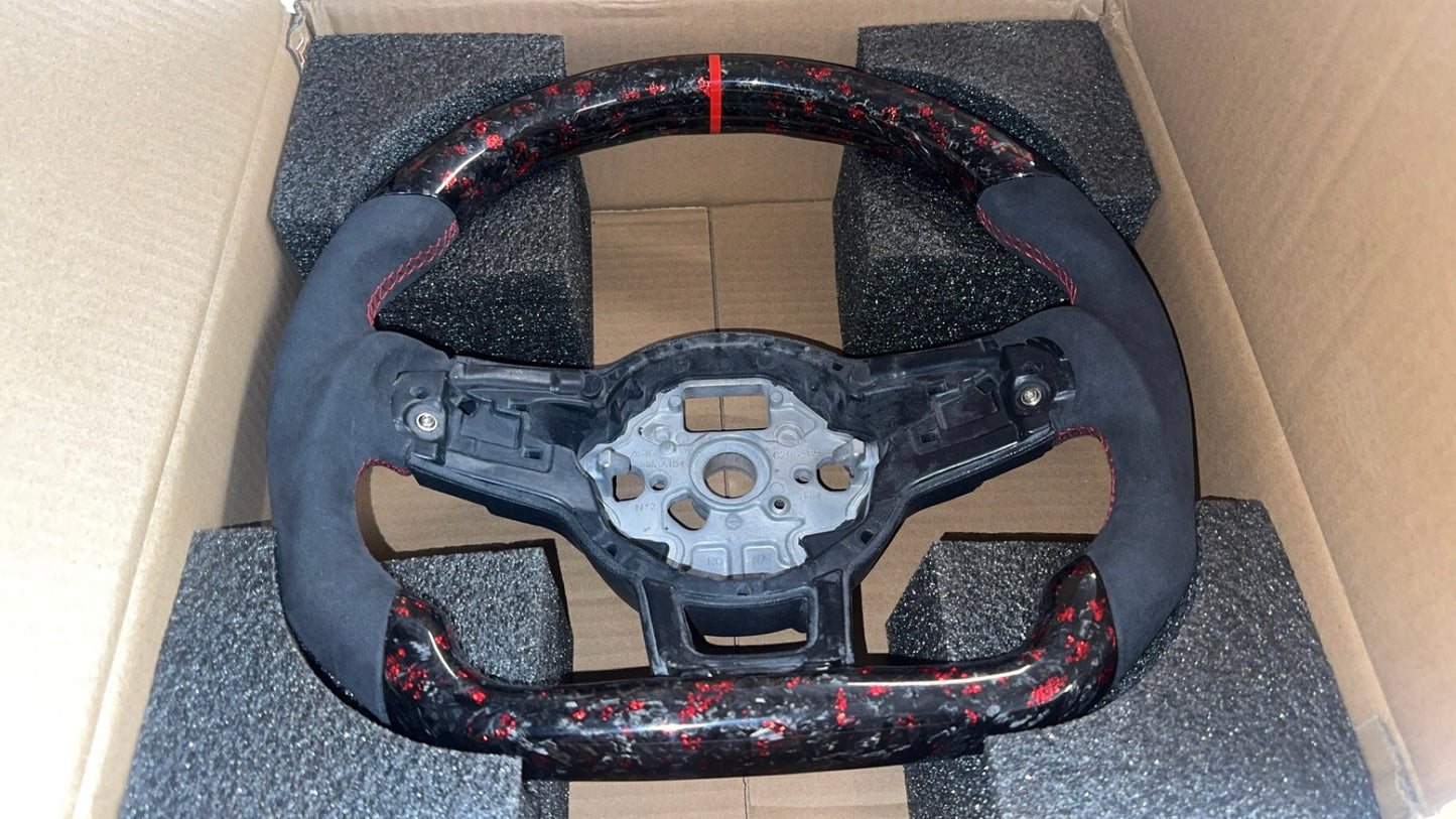 VW FORGED STEERING WHEEL (RED)