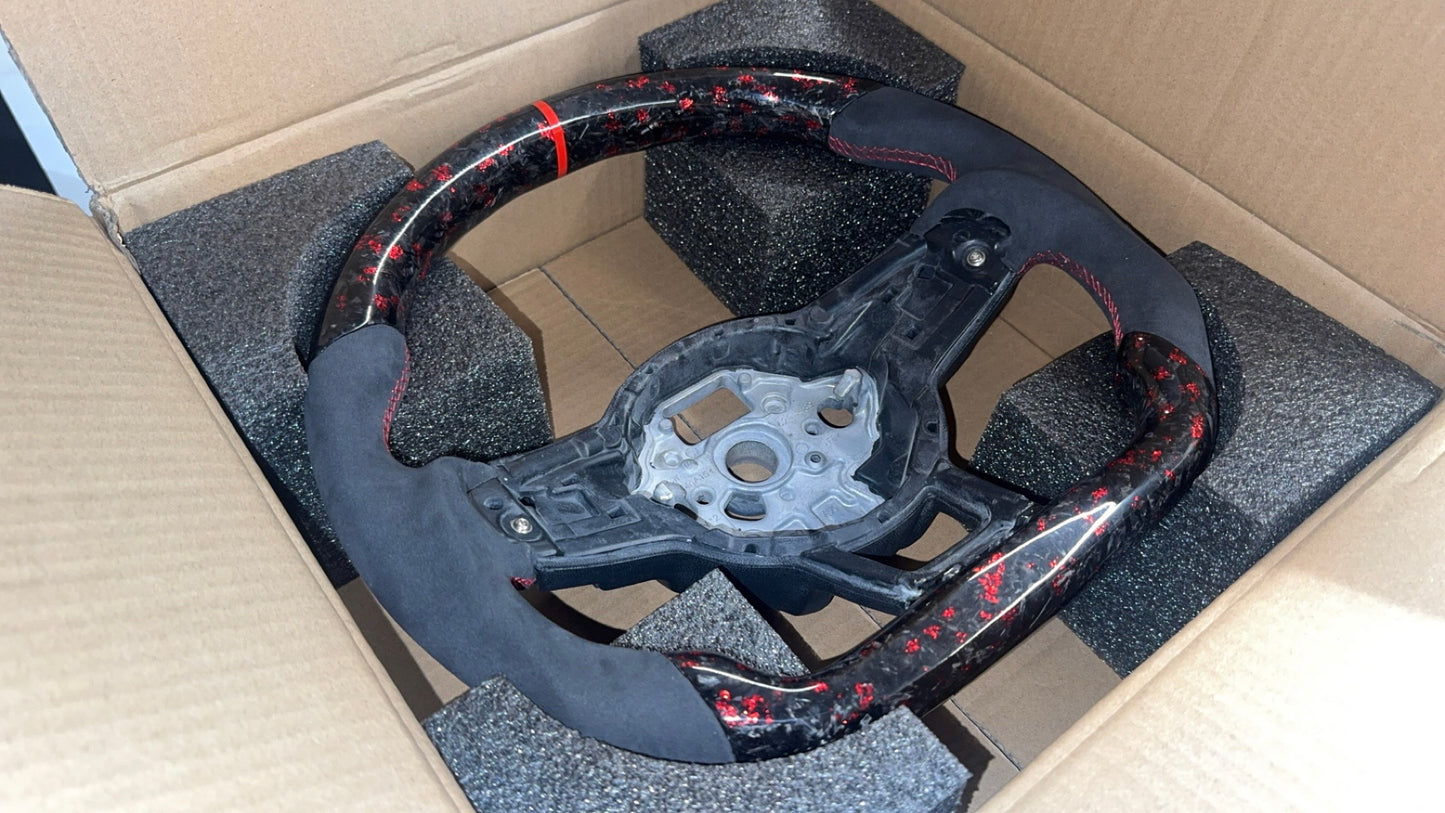 VW FORGED STEERING WHEEL (RED)